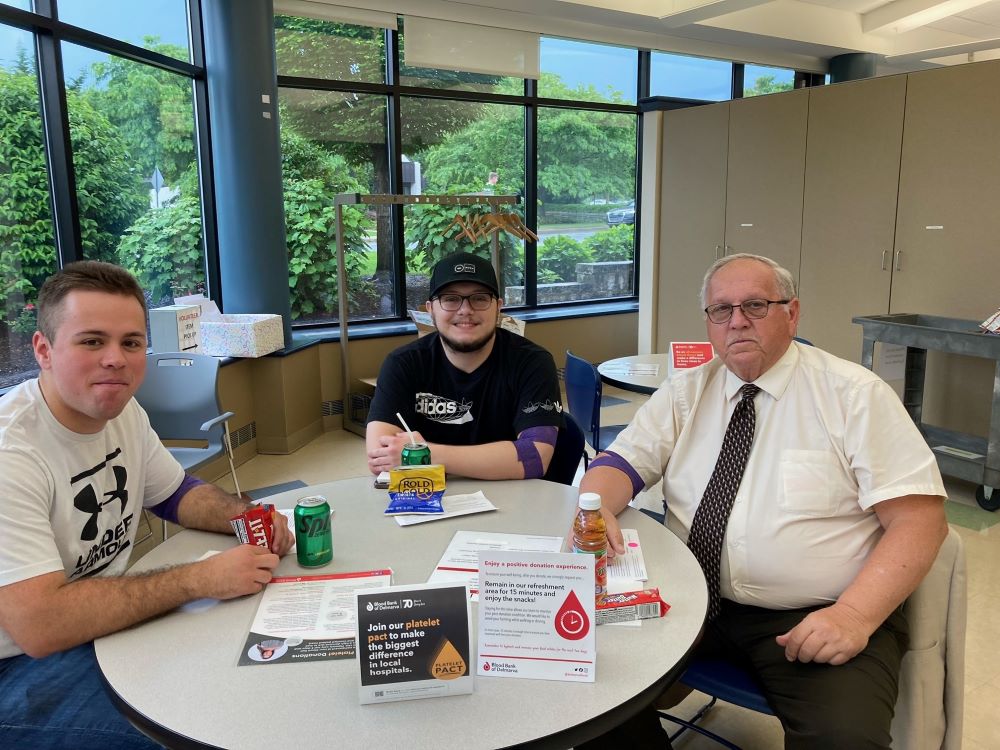 BBD donors enjoying a post-donation snack.