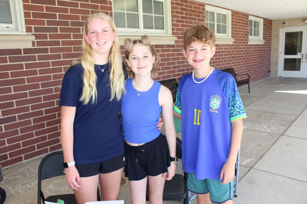 Ellen Ramsey, Madison Handley, and Braxton Handley at the Handley Family Blood Drive.