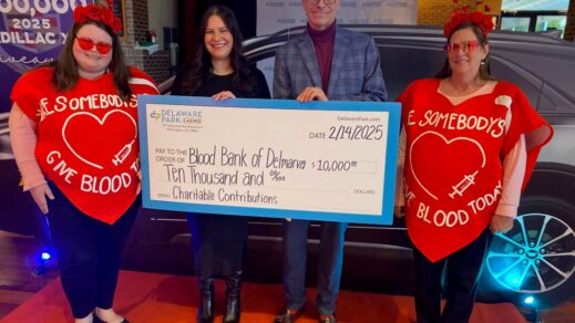 Delaware Park Blood Drive on Valentines Day brings in 59 units, and a $10,000 donation