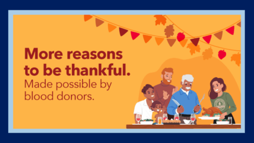 BLOOD BANK OF DELMARVA CALLS FOR BLOOD DONORS AHEAD OF THANKSGIVING HOLIDAY